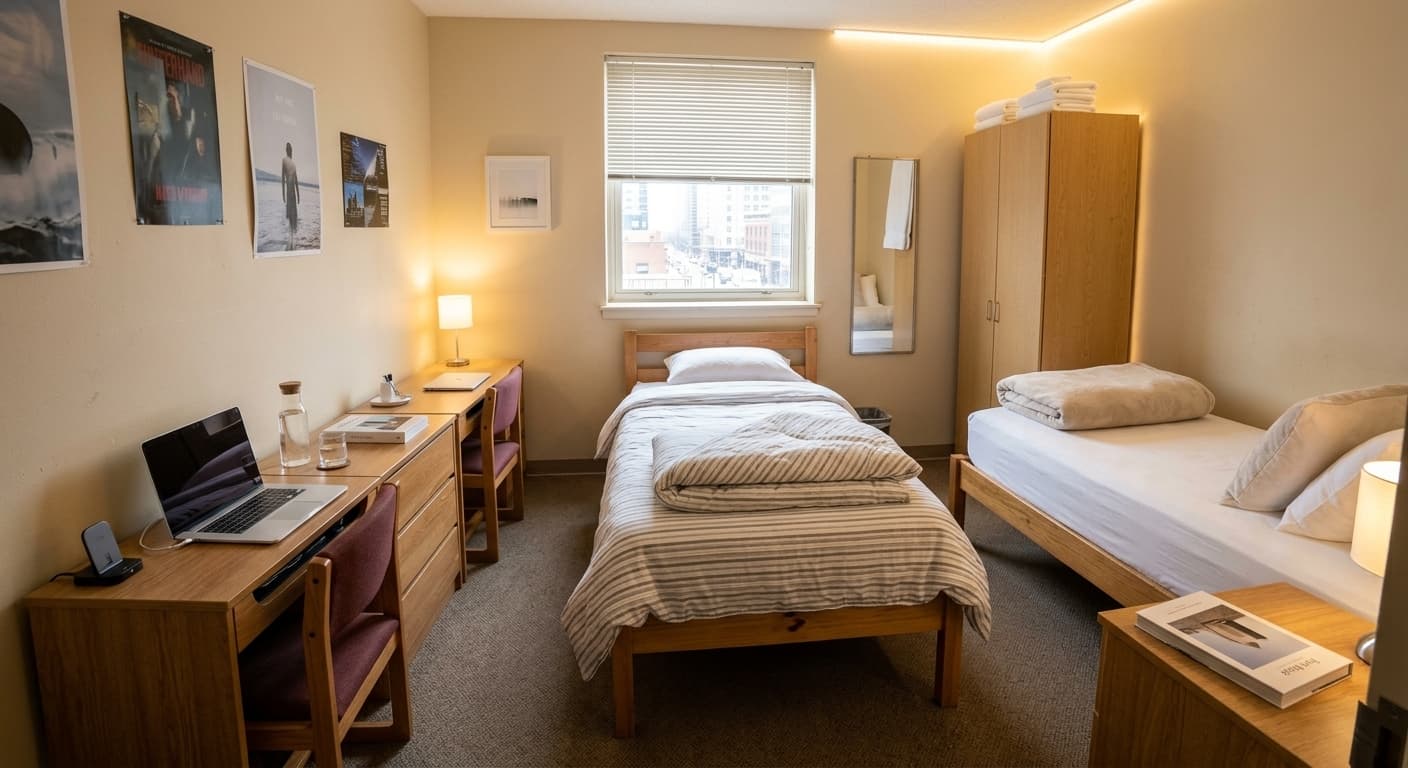 Professional hospitality-quality Airbnb bedroom photo after p20v.com AI enhancement