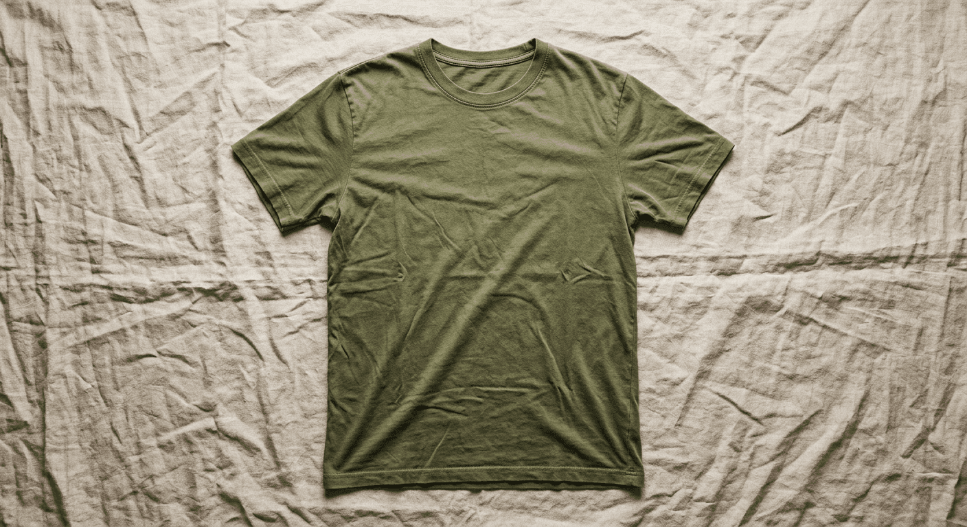 Basic unstyled clothing flat lay photography before p20v AI styling