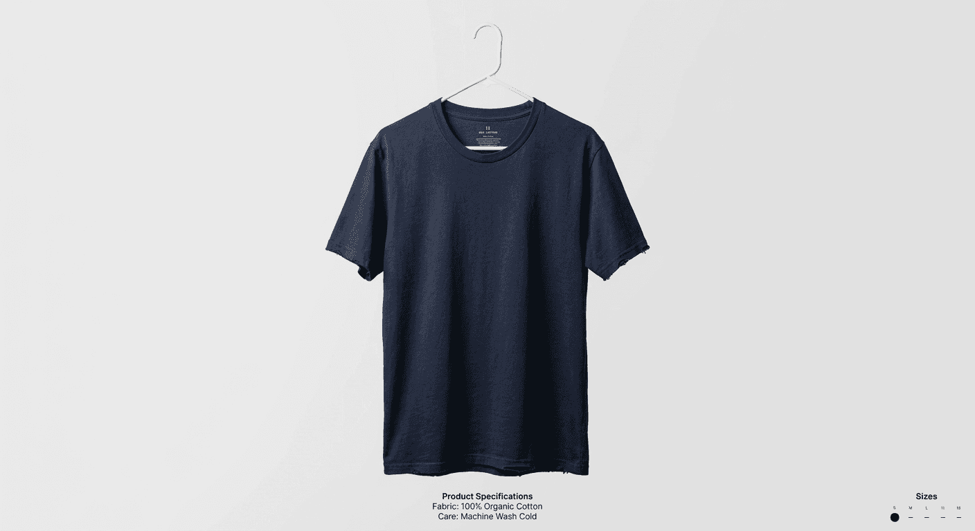 Clean professional clothing photo on hanger for fashion e-commerce listing generated by p20v