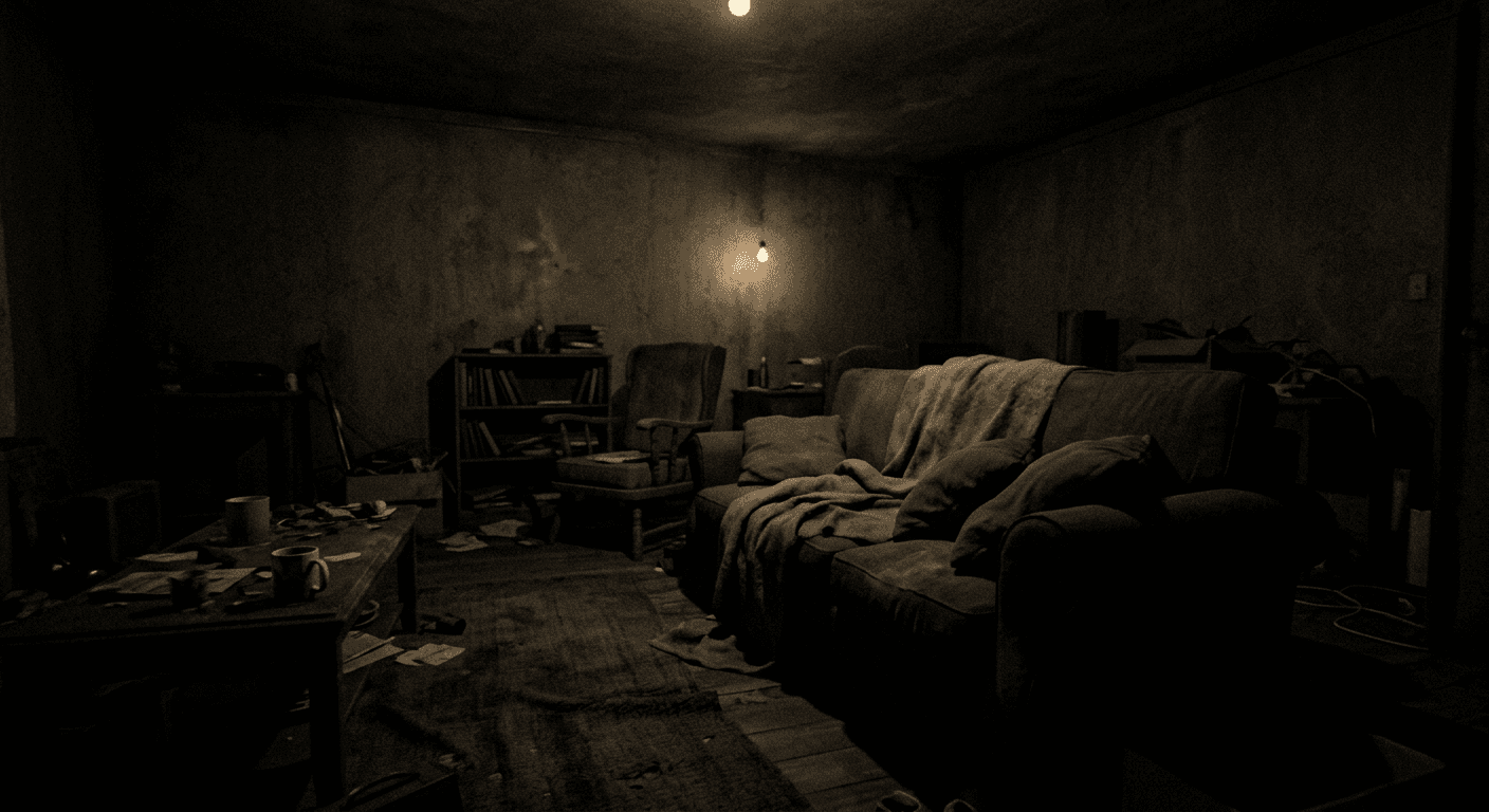 Dark, poorly-lit real estate interior photo before P20V AI enhancement
