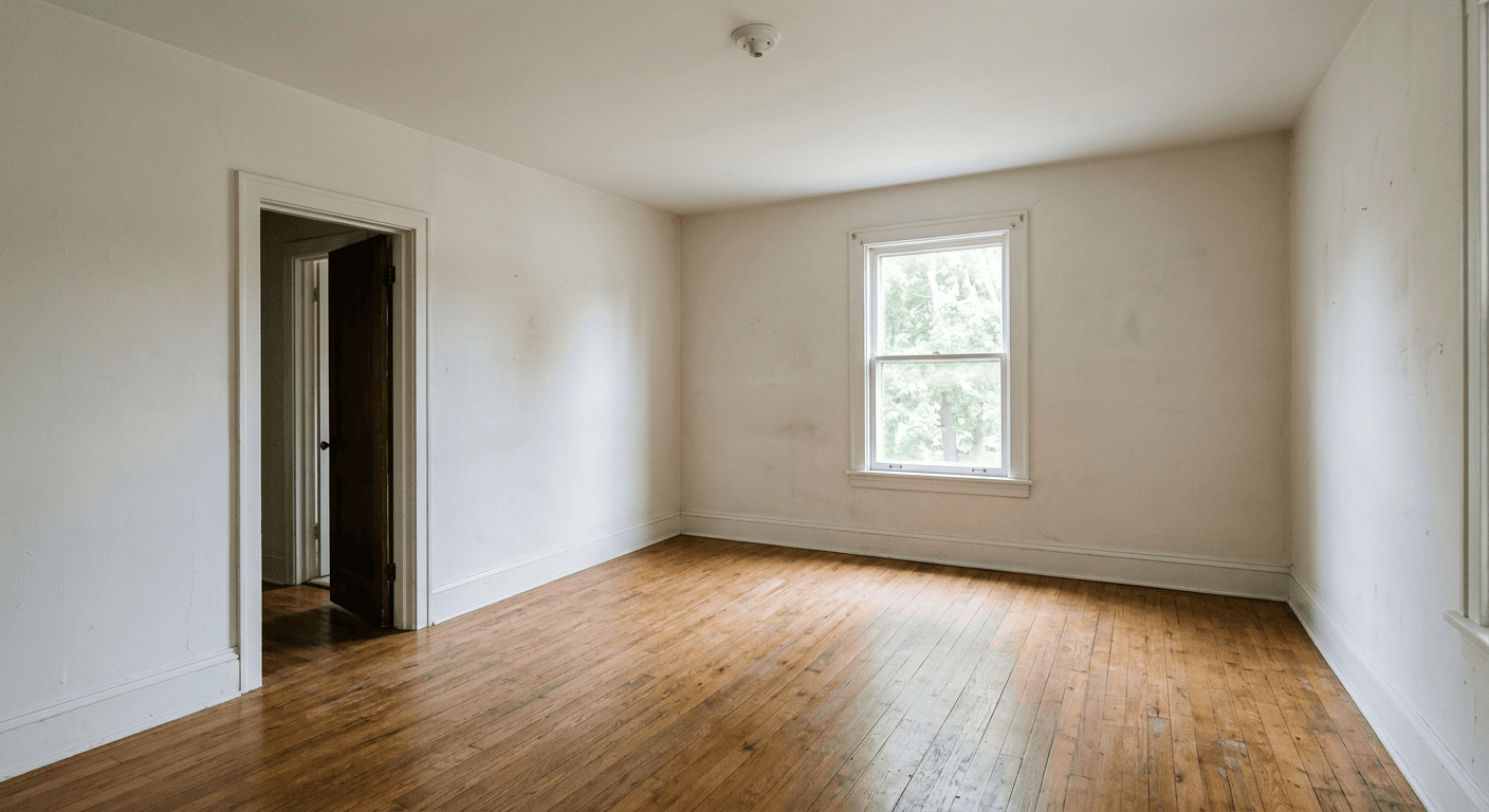 Empty room before Scandinavian virtual staging by p20v.com